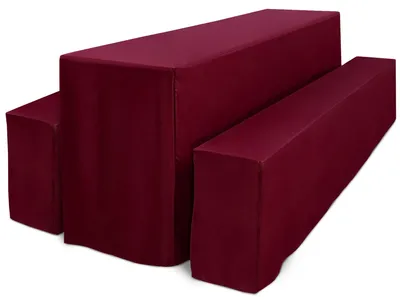 Produktbild von Beautissu 3tlg Biertischhussen Set für Bierzeltgarnitur 220x50cm Bordeaux