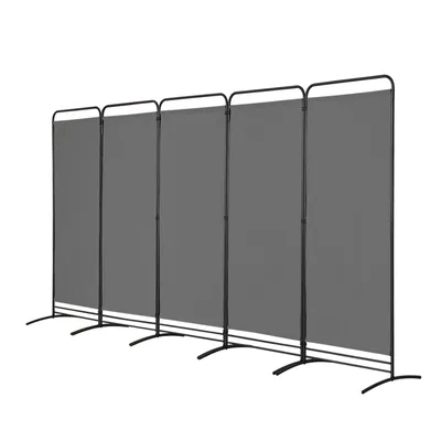 Produktbild von Angel Living 5 Teilig Paravent Innen Raumteiler Trennwand Faltbarer Raumteiler Sichtschutzwand Innen für Terrasse Balkon 405x180cm Grau