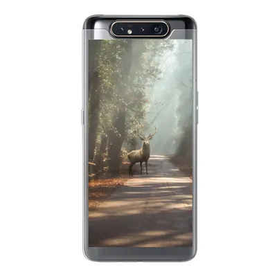 Produktbild von MuchoWow® Handyhülle Schutzhülle Hülle für Samsung Galaxy A80 Hirsche - Wald - Sonnenstrahlen Silikon Softcase Handy Hülle - Schutzdeckel