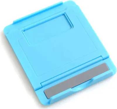 Produktbild von SYSTEM-S Universal Ständer Halter Klappständer Standfuss Tablet Tisch Halterung 6 Stufen Neigung einstellbar 60-75° für Tablet PC Smartphone und andere Geräte in Blau