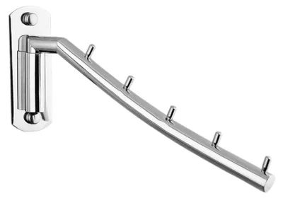 Produktbild von Kleiderbügel Edelstahl - Wandmontage - Platzsparend - Multifunktional - 180 Grad drehbar - Robuste Haken - Wandhaken