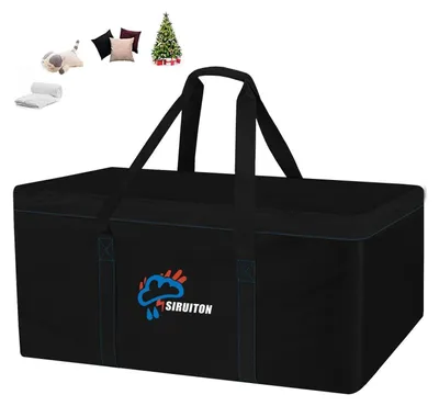 Productafbeelding van Opbergtas voor tuinmeubelkussens, 130x40x60 cm, zwart, 600D Oxford, waterdicht, UV-bestendig