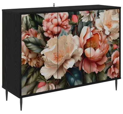 Zdjęcie produktu dla Komoda BORNE, imitacja czarnego dębu, wymiary: 102 x 33 x 76 cm