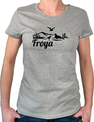 Produktbild von Huuraa Damen T-Shirt Frøya Norwegen S Sport Grey Bio Baumwolle Fairtrade Damenshirt Geschenkidee