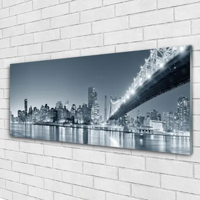 Produktbild von Acrylglasbilder 125x50 Wandbild Druck Stadt Brücke Architektur