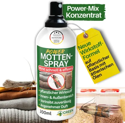 Produktbild von Motten Abwehrspray Power-Konzentrat 200 ml - Mottenschutz für Kleiderschrank & Lebensmittel, Mottenspray, Lebensmittel- & Kleidermotten bekämpfen