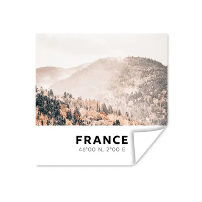 Produktbild von MuchoWow® Poster Frankreich - Bäume - Nebel 100x100 cm - Babyzimmer