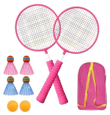Productafbeelding van Omgoods - Roze Dubbel Racket met 6 Ballen en Opbergtas
