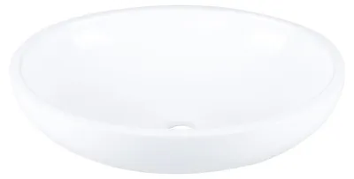 Produktbild von Differnz Dias Waschschüssel - Ovale Aufsatzschüssel für das Badezimmer - Keramik Weiß Hochglanz - Ohne Überlauf - Ohne Hahnloch - Maße 50 x 39 x 14 cm - Einfach auf jedes Möbel zu setzen