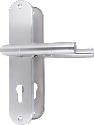 Produktbild von Edelstahl Drückergarnitur DG.118 – Langschild modern mit Befestigungset - PZ