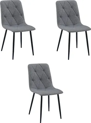 Immagine prodotto di Sedia LIBRA - tessuto grigio scuro / gambe nere x 3