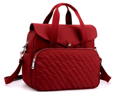 Produktbild von Damen Schultertasche in Weinrot – Multifunktionale Umhängetasche und Rucksack