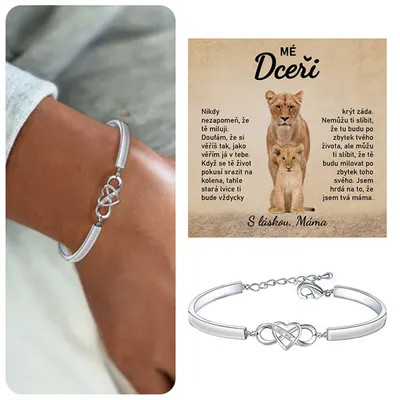 Produktbild von Lovilion Náramek "Vždy mě měj ve svém srdci" se vzkazem "Mé dceři" – LILLIA_HEARTBRACELET