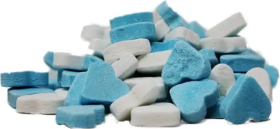 Produktbild von Blau/Weisse Pfefferminz Herzen Menge:1000g