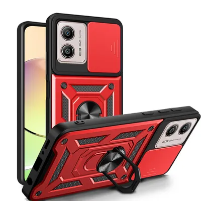 Produktbild von Outdoor Panzer Hülle Motorola Moto G13 / G23 / G53 mit Kameraschutz Ringhalter Rot