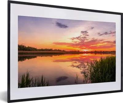 Produktbild von MuchoWow® Gerahmtes Poster Wasser - Luft - Natur 60x40 cm - Poster mit Schwarzem Bilderrahmen Wandposter Rahmen Foto Bilder - Schlafzimmer - Plakat in Rahmen - Drucken