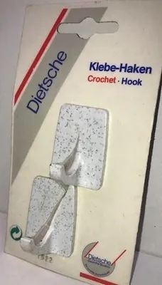 Productafbeelding van Universele handdoekhaken zelfklevend (setje van 2) wit spikkel