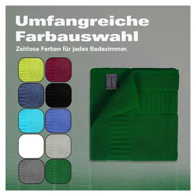Produktbild von 2er Set Badvorleger für Dusche und Badewanne - Saugfähige und schnelltrocknende Badematte in 50x80 cm - 100% Baumwolle -   Green  - Dunkelgrün