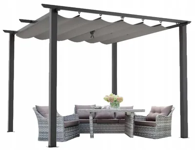 Produktbild von Ekspand | Pergola Garten - Grau - 300x300x230 cm - Metallpergola - Terrassenüberdachung