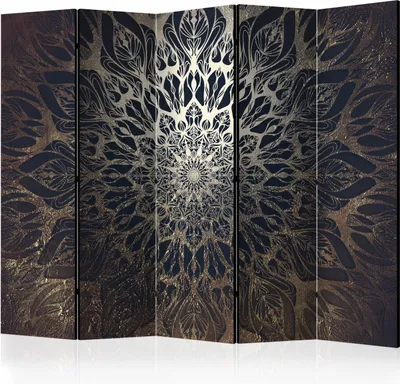 Zdjęcie produktu dla Parawan jednostronny Orient 225x172 cm 5-częściowy czarny