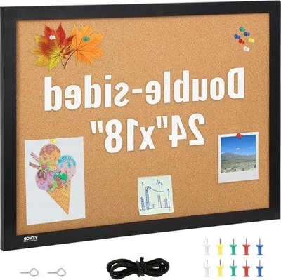 Produktbild von Famanu Pinnwand 407x559 mm - doppelseitiges Korkboard mit Holzrahmen