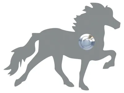 Produktbild von Türklingel Islandpferd / Tölter in Grau Metallic