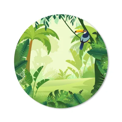 Produktbild von MuchoWow® Mauspad Mousepad Dschungel - Tukan - Vogel - Jungen - Mädchen - Kind 20x20 cm - Mousepads - Maus Mat - Pad - Mausunterlage - Schreibtischmatte