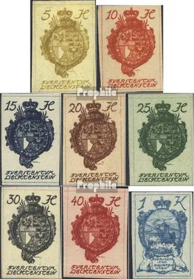Produktbild von Briefmarken Liechtenstein 1920 Mi 17-24 (kompl.Ausg.) postfrisch Freimarken