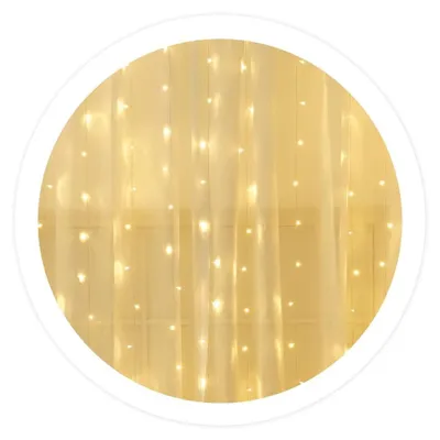 LED-Gardine 1 x 1,2 m warmes Licht, hell, 1667 LEDs