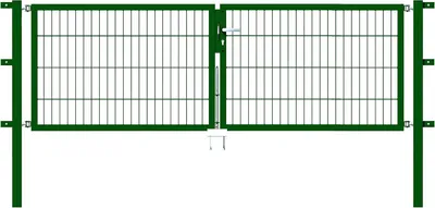 Produktbild von Alberts Doppeltor Flexo mit Zubehör, zum Einbetonieren, grün, Breite 250 cm, Höhe 80 cm