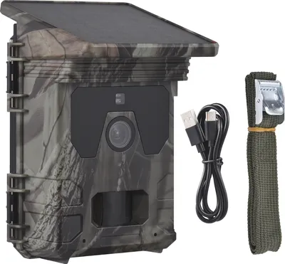 Produktbild von Solar-Trail-Kamera, Nachtsicht-Jagdkamera, 50 MP, 4K, kabellose Jagdkamera, 0,3 Sekunden Auslösezeit, Outdoor-HD-Jagdkamera