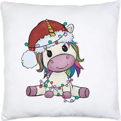 Produktbild von Weihnachts-Einhorn Kissen Inkl Füllung Geschenkidee Einhorn-Fans Unicorn Süßes Motiv für Weihnachten