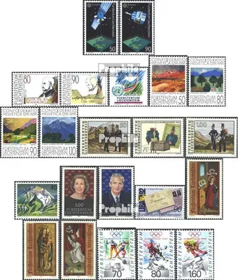 Produktbild von Briefmarken Liechtenstein 1991 Mi 1011-1032 (kompl.Ausg.) Jahrgang 1991 komplett gestempelt Europamarken