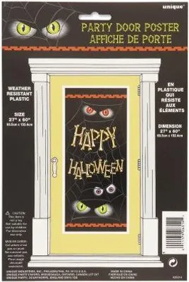 Produktbild von Halloween Party Dekoration Türschild aus Plastikfolie bedruckt 76 x 152 cm