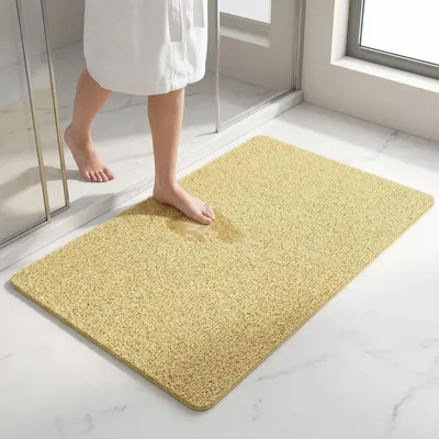 Produktbild von Duschmatte rutschfest 60x40cm PVC Luffa Beige mit Ablauf