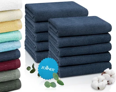 Produktbild von 10er Set Handtücher, 50x100 cm, 100% Baumwolle, blau