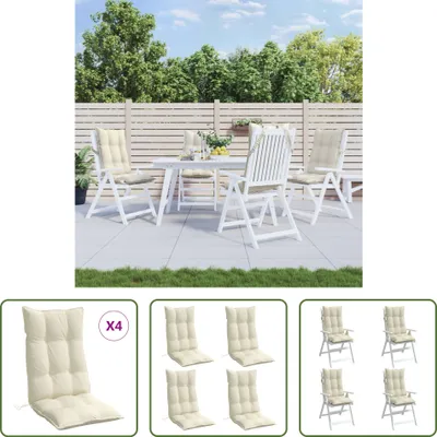 Produktbild von The Living Store Hochlehner-Auflagen 4 Stk. Creme Oxford-Gewebe