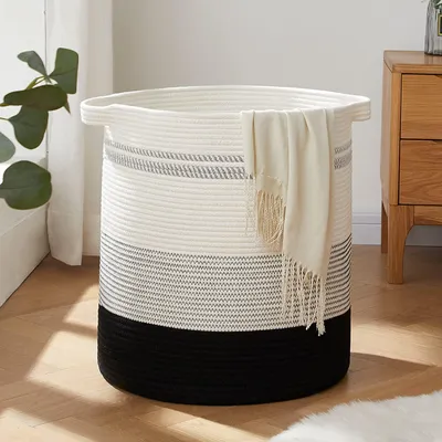 Productafbeelding van OIAHOMY wasmand, 50x45x45 cm, opbergmand van katoenen touw, wasverzamelaar