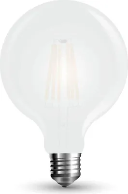 Productafbeelding van LED-lamp 7W, G125, filament, mat, E27, 840 lumen, model VT-2067 - SKU 7190 - Koelwit, 6400K