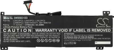 Produktbild von vhbw Akku Ersatz für Lenovo SSB10X55571, SSB11B96720, SB11B96717 für Notebook (3750 mAh, 11,55 V, Li-Polymer)