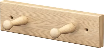 Produktbild von sossai Garderobenleiste Kiefer / 2 Haken Holz Wandgarderobe Flur Garderobenhaken Kleiderhaken