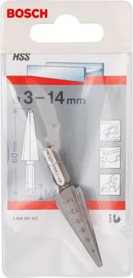Produktbild von Blechschälbohrer HSS, Sechskantschaft, 3 - 14 mm, 60 mm, 1/4-Zoll