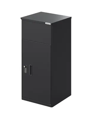 Produktbild von VEEHAUS Paketbriefkasten Schwarz XXL – Großer Paketkasten Edelstahl für Draußen, Postbox mit Paketfach (Lukke, ohne Ständer)