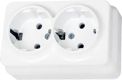 Produktbild von Gunsan Aufputz 2-fach Steckdose IP20 Weiss