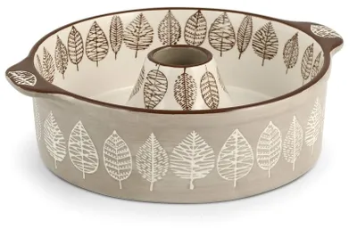 Image de Omgoods - Moule à gâteau en forme de couronne, modèle Michelle - Plat à gâteau en grès, 22 cm