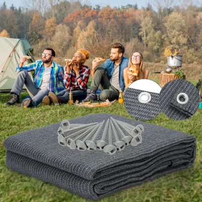 Immagine prodotto di Tappeto per tenda Jiubiaz Tappeto per tenda 250x350cm Tappeto per campeggio Pavimento per tenda da sole Campeggio