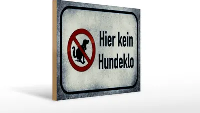 Produktbild von Holzschild Hinweis  Hier Kein Hundeklo, 40 x 30 cm, Holzschilder Tiere Achtung