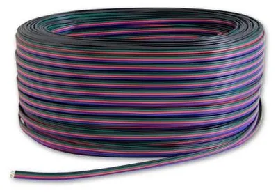 Obrázok produktu pre Kábel pre RGB LED pásky plochý 1m 4-žilový FARBY