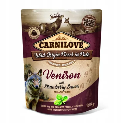 Produktbild von Carnilove Dog Hirsch & Erdbeerblätter Nassfutter, 300g