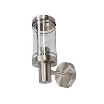 Produktbild von Lindby Außenwandlampe Djori, aluminiumfarben, Edelstahl, E27